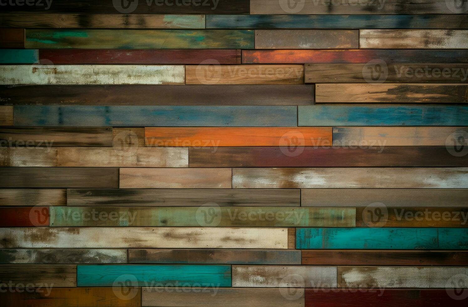 Multi color wooden plank. Generate Ai photo