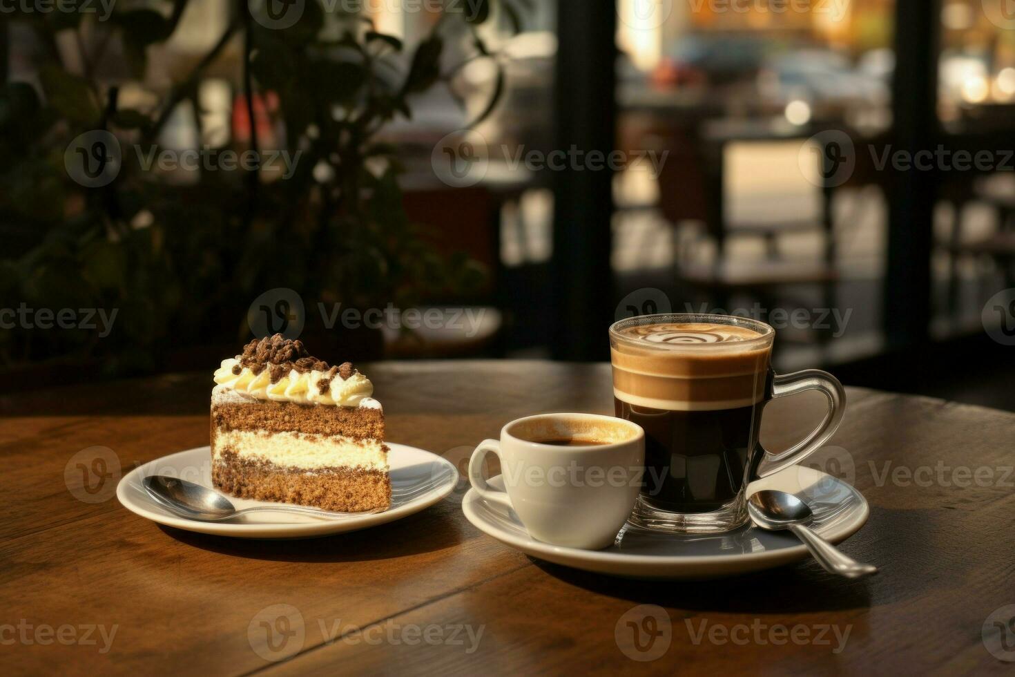 Coffee cake cafe. Generate Ai photo
