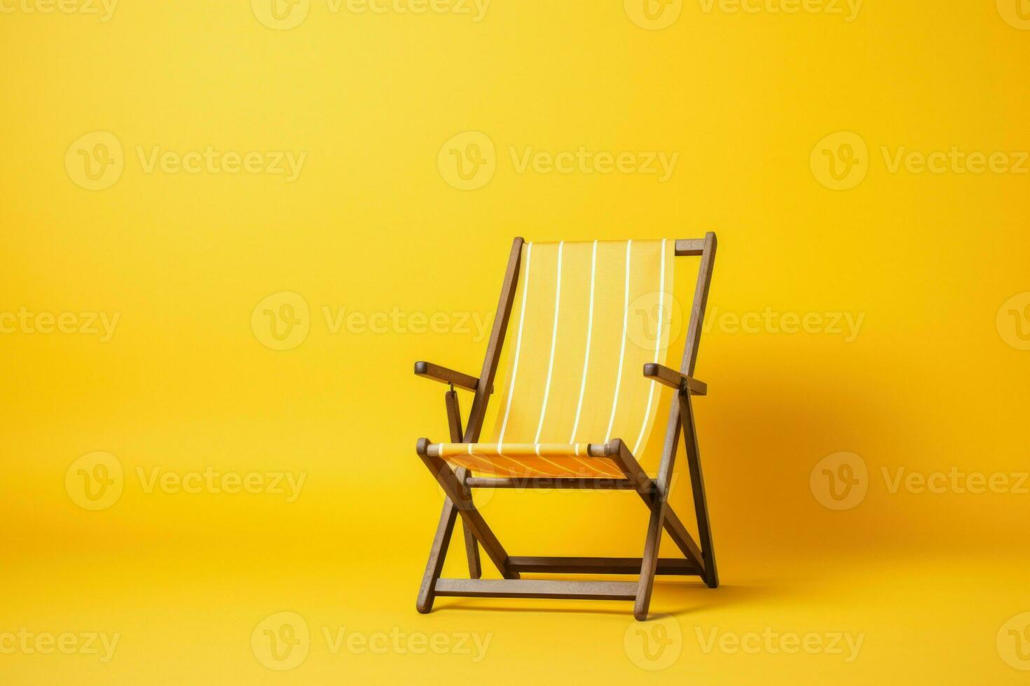 Collapsible Deck chair. Generate Ai photo