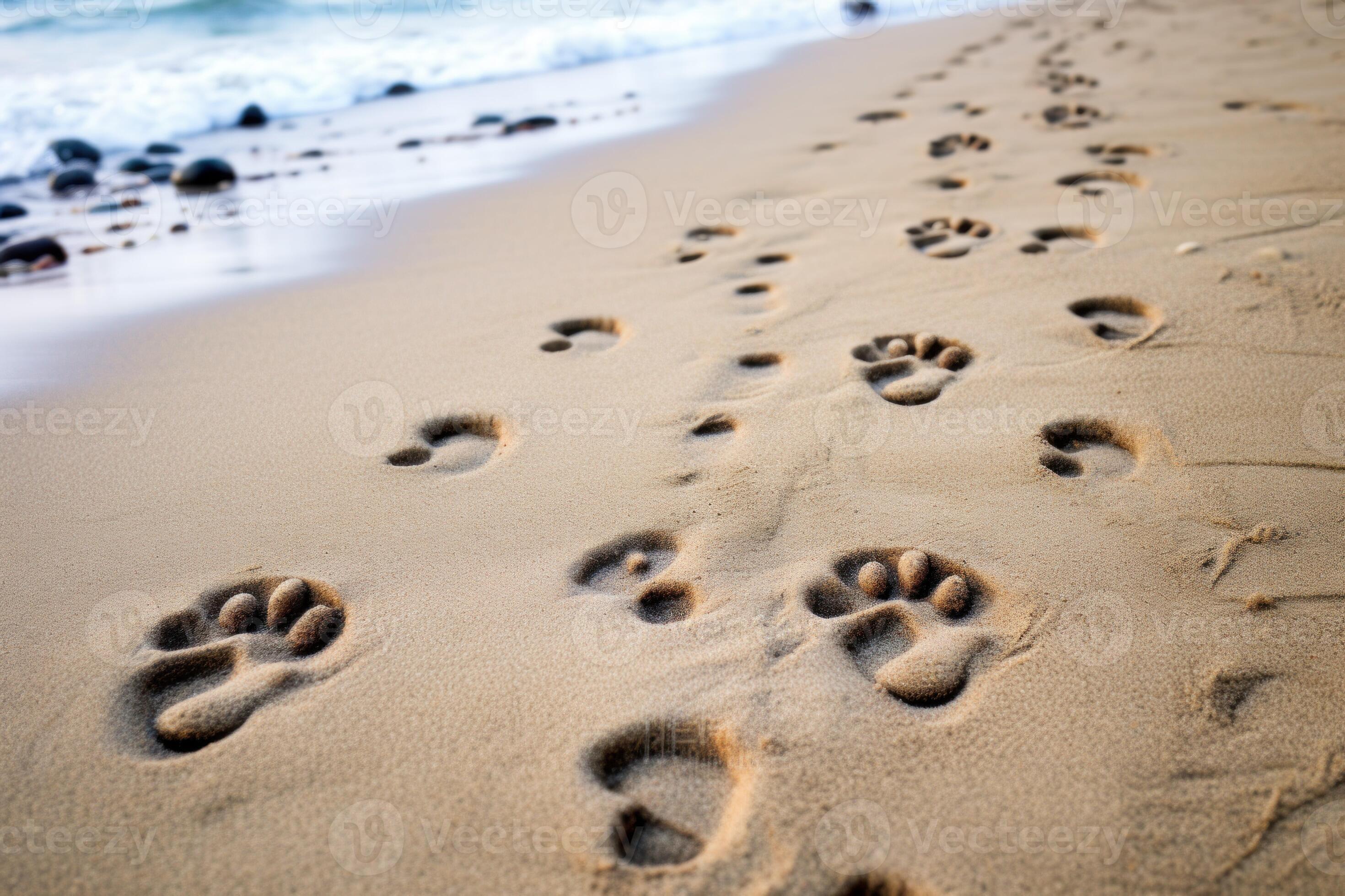Temporary Dog beach footprints. Generate Ai 30581283 Stock Photo at Vecteezy