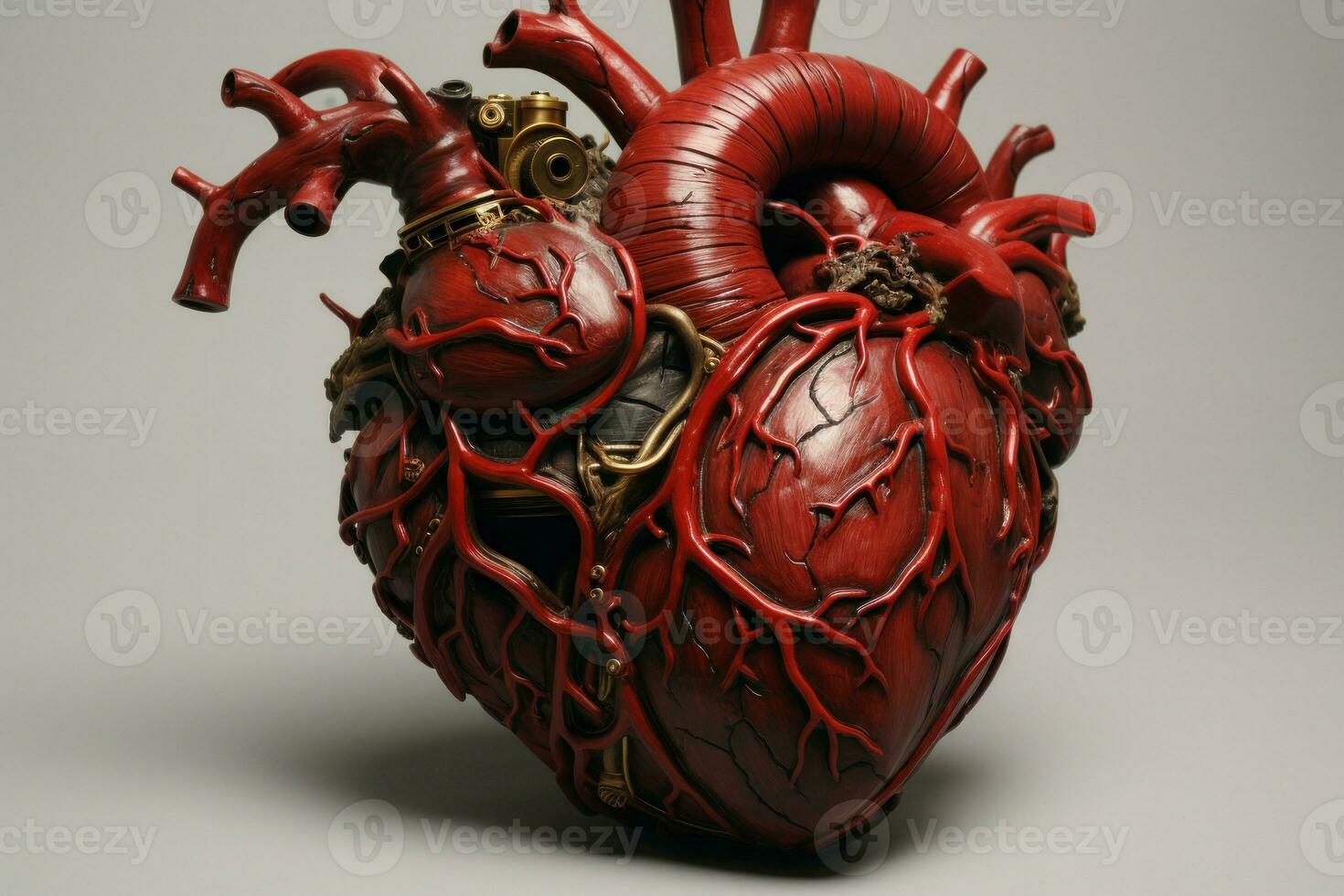 Muscular anatomic heart. Generate Ai photo