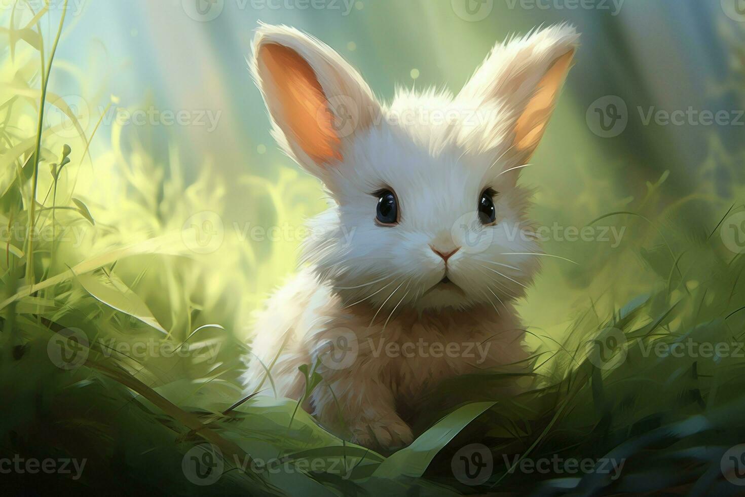 Cute rabbit. Generate Ai photo