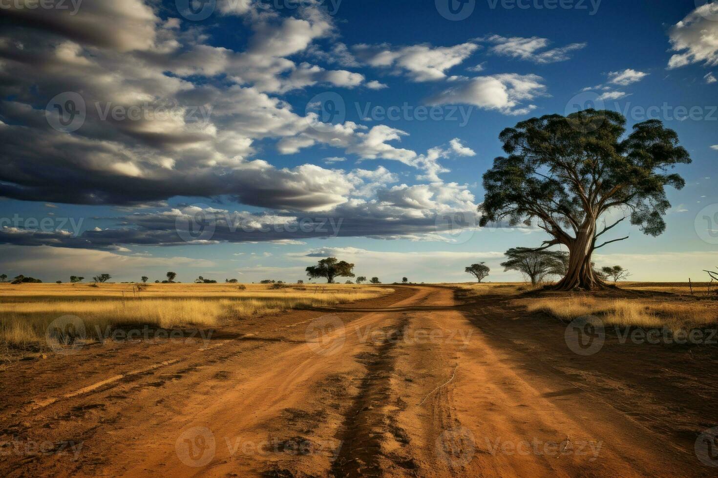 Dry dirt river. Generate Ai photo