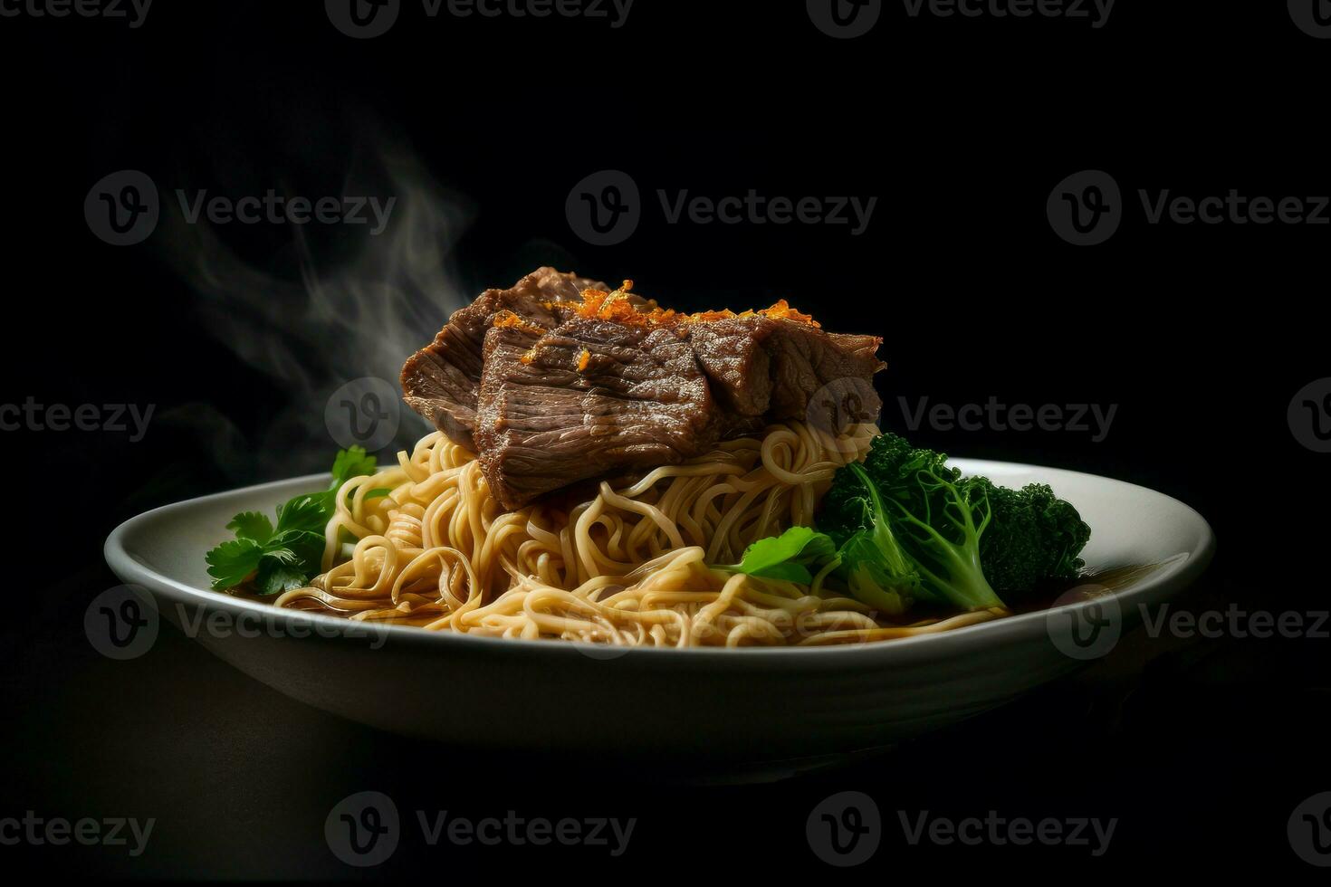 Beef lamian noodles. Generate Ai photo