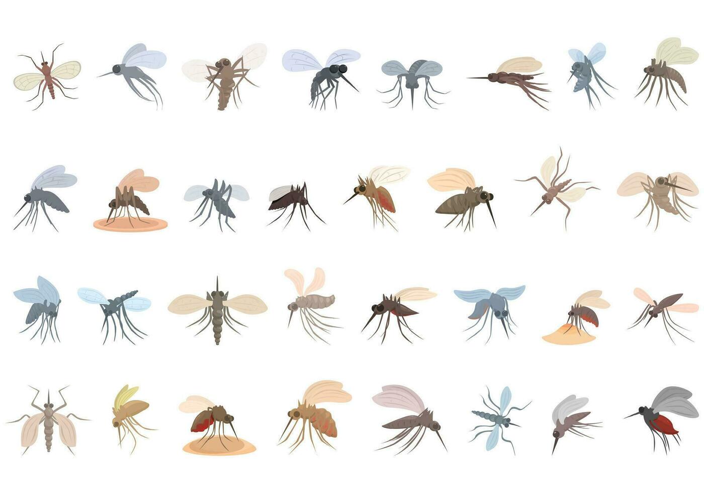 mosquito íconos conjunto dibujos animados vector. mosca insecto vector