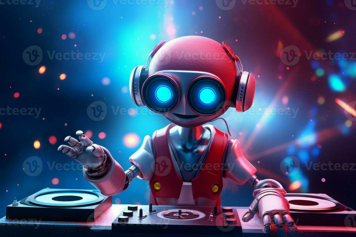 linda robot DJ. generar ai foto