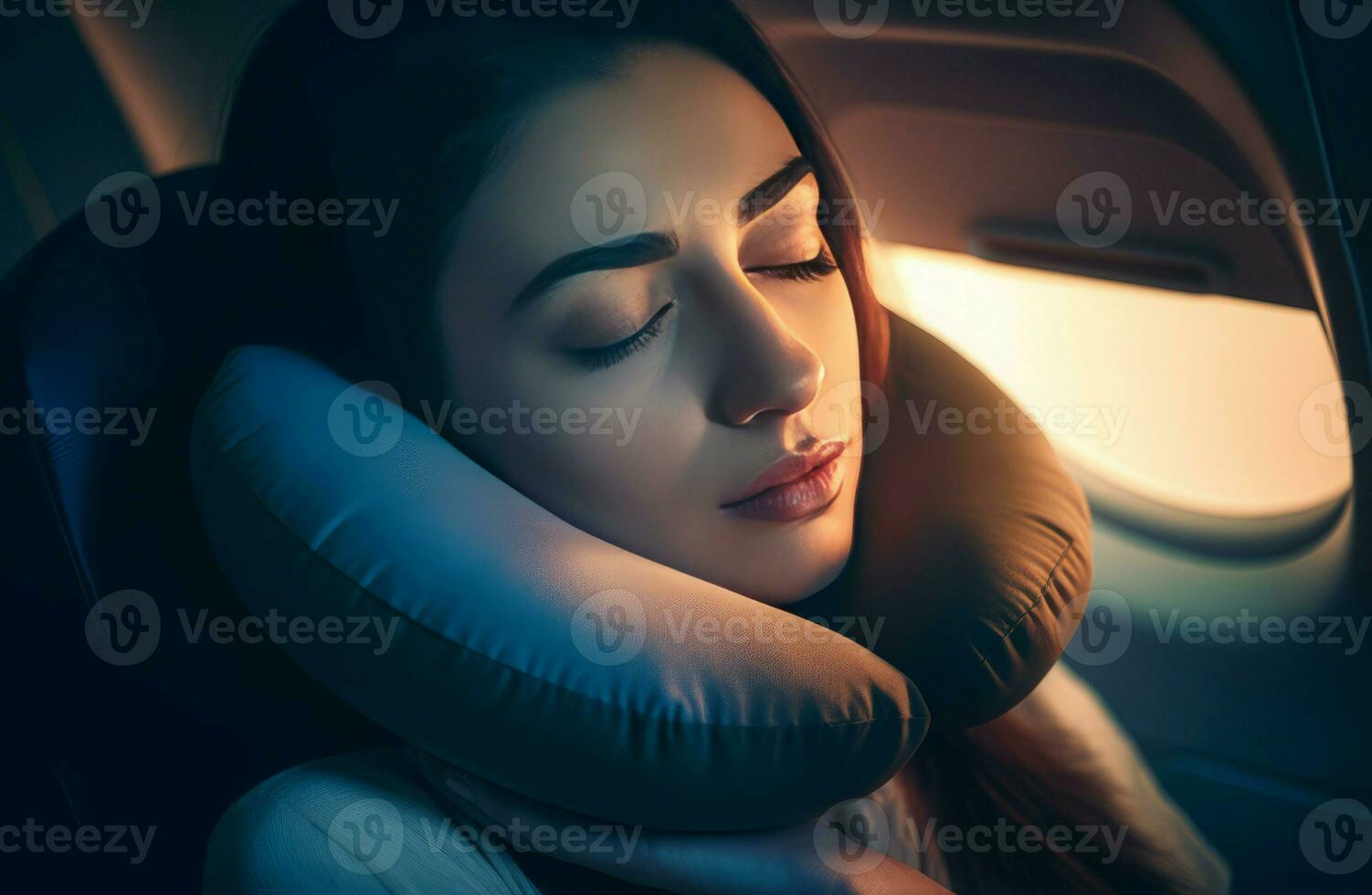 Woman pillow plane. Generate Ai photo