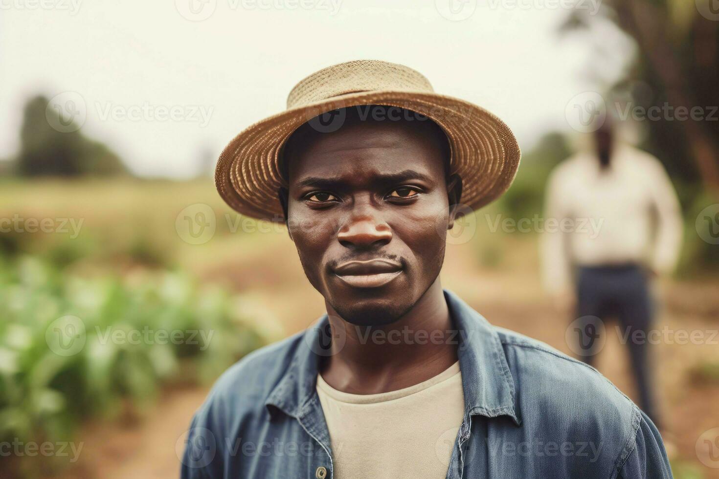 negro granjero retrato. generar ai foto