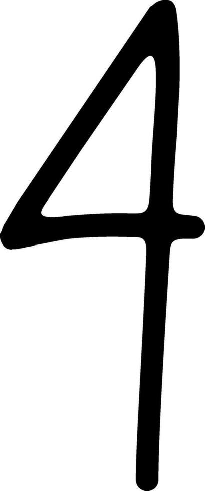 Number 4 for decoration and design. vector