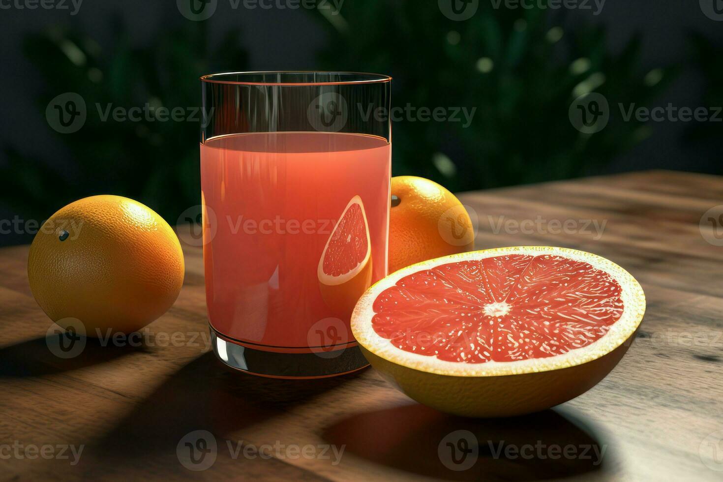 Grapefruit juice glass. Generate Ai photo