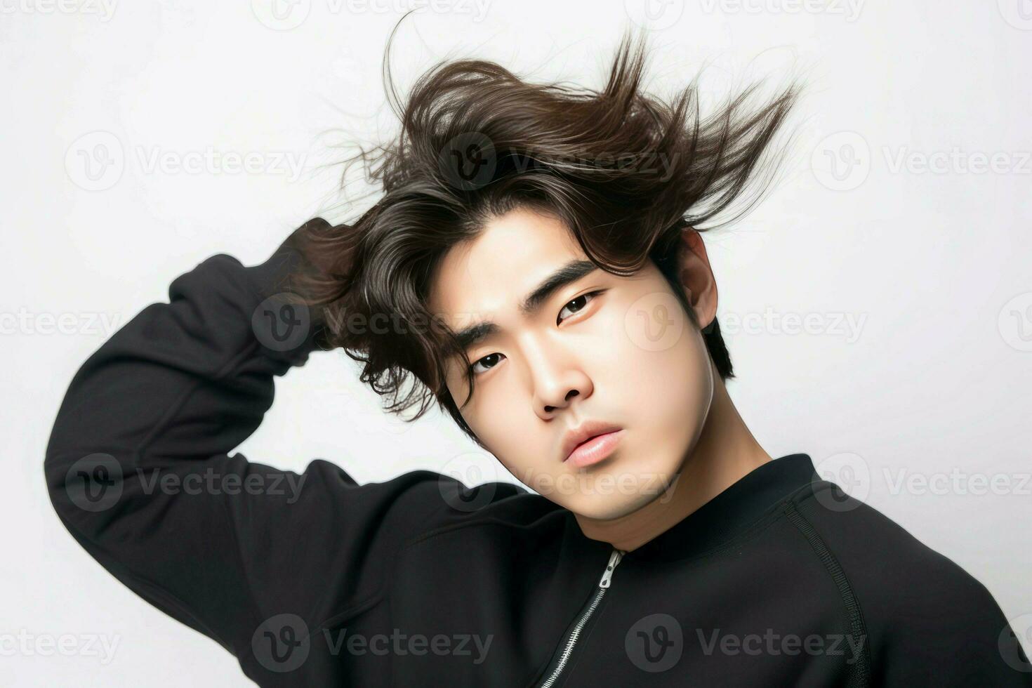 coreano hermoso hombre. generar ai foto