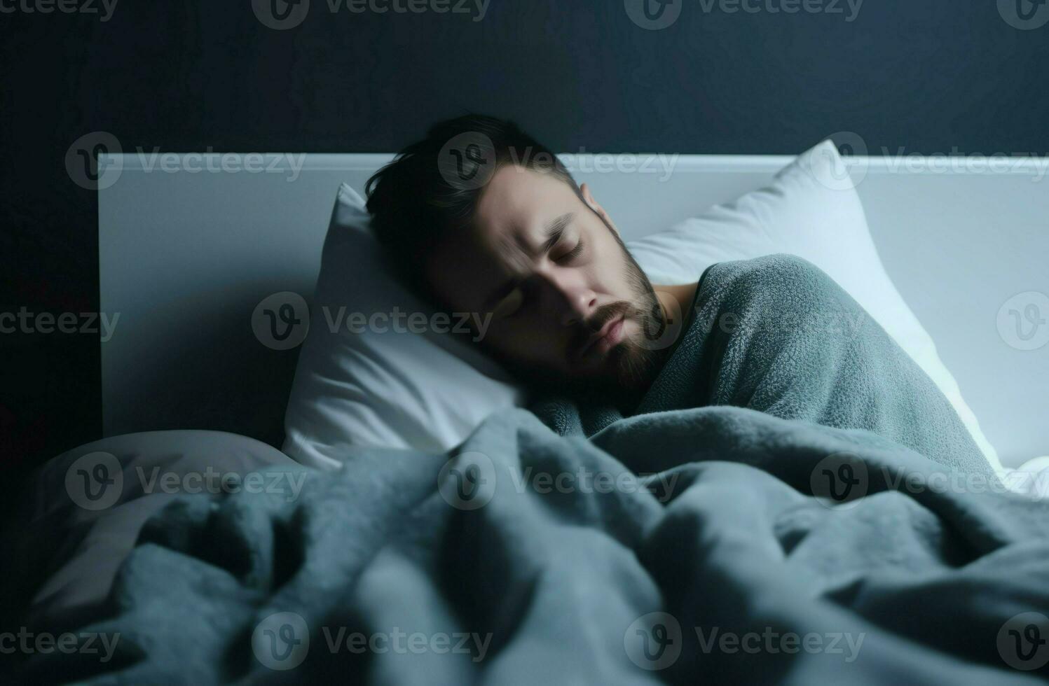 Depressed sleeping man. Generate Ai photo
