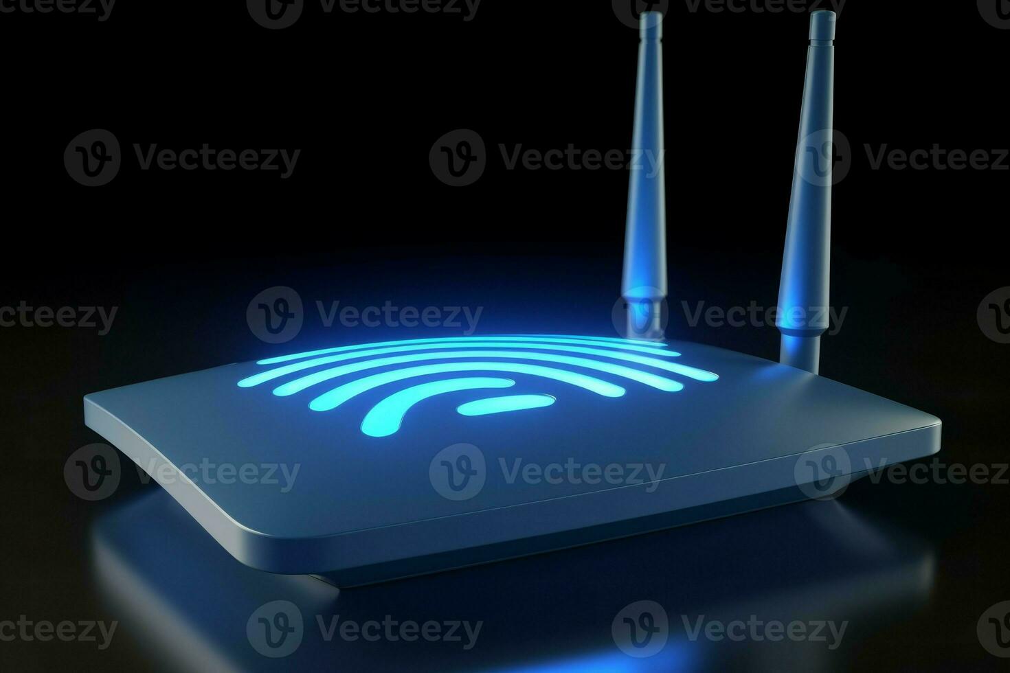 Router blue wifi web. Generate Ai photo