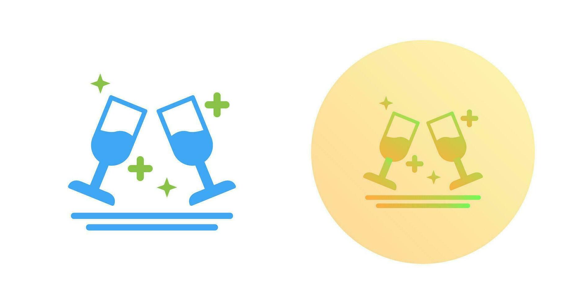 Two Glasses Romantic Vector Icon