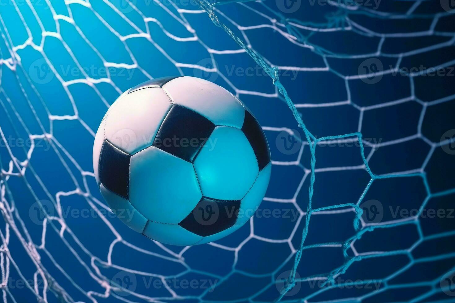 Soccer ball goal. Generate Ai photo