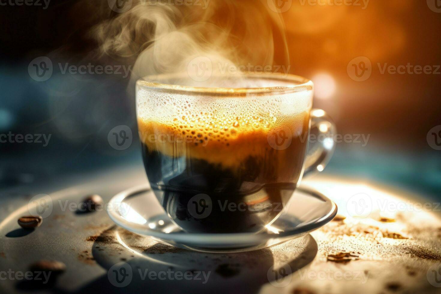 Espresso foam hot cup. Generate Ai photo