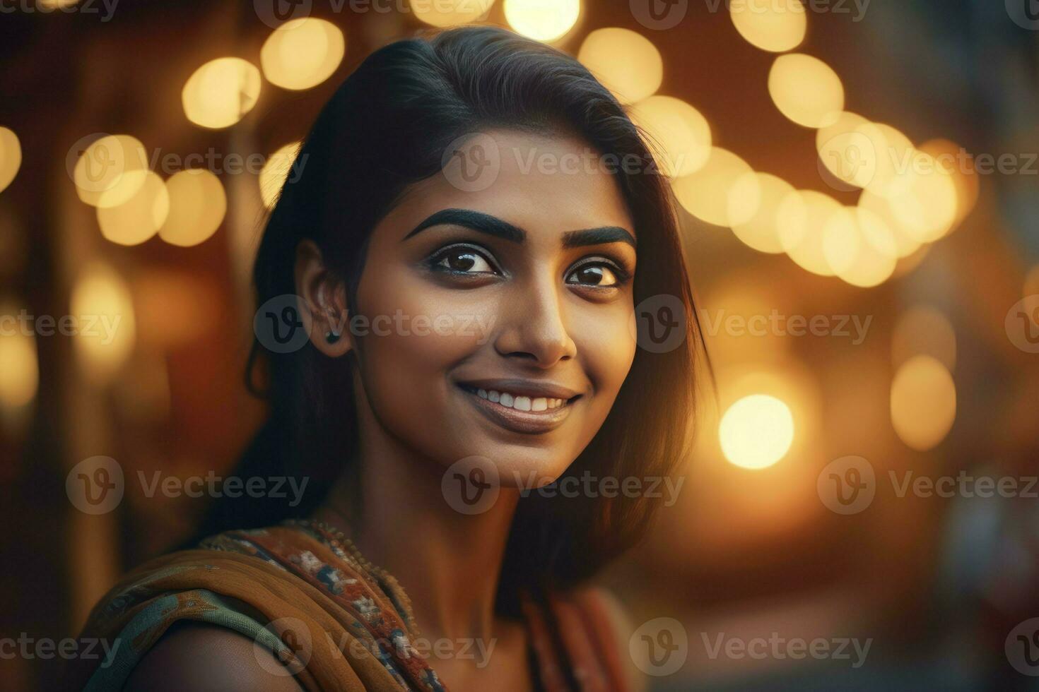 Young Indian woman. Generate AI photo