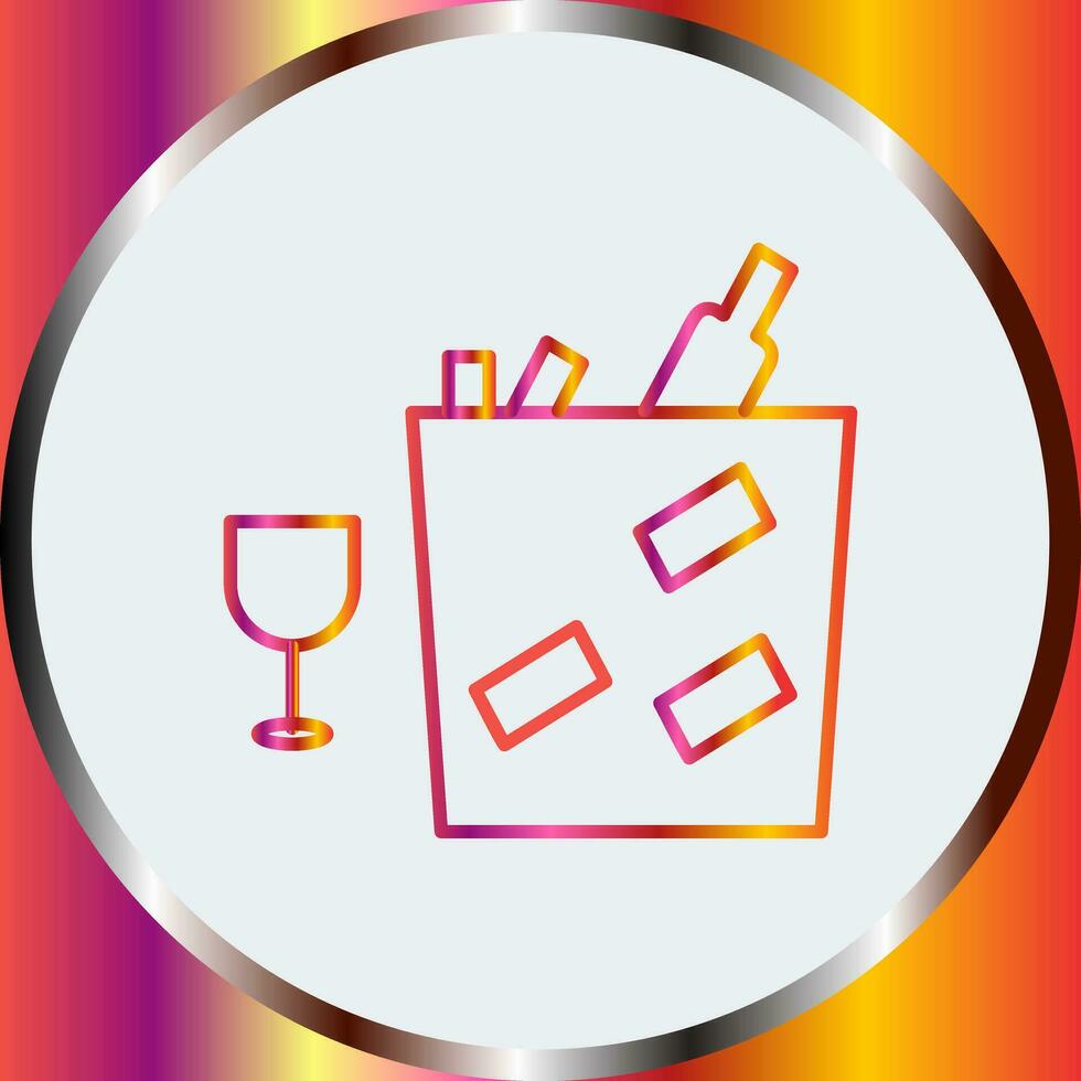 Unique Wine Bottle in Ice Vector Icon