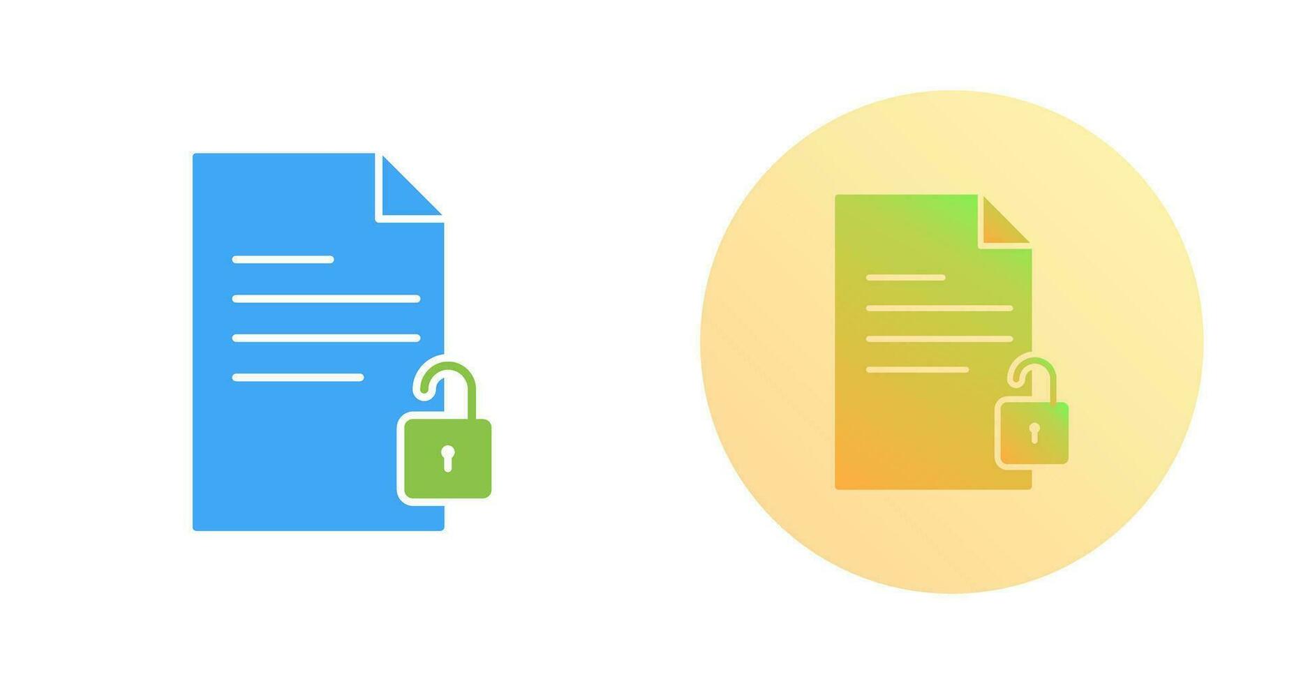 Unlock Documents Vector Icon