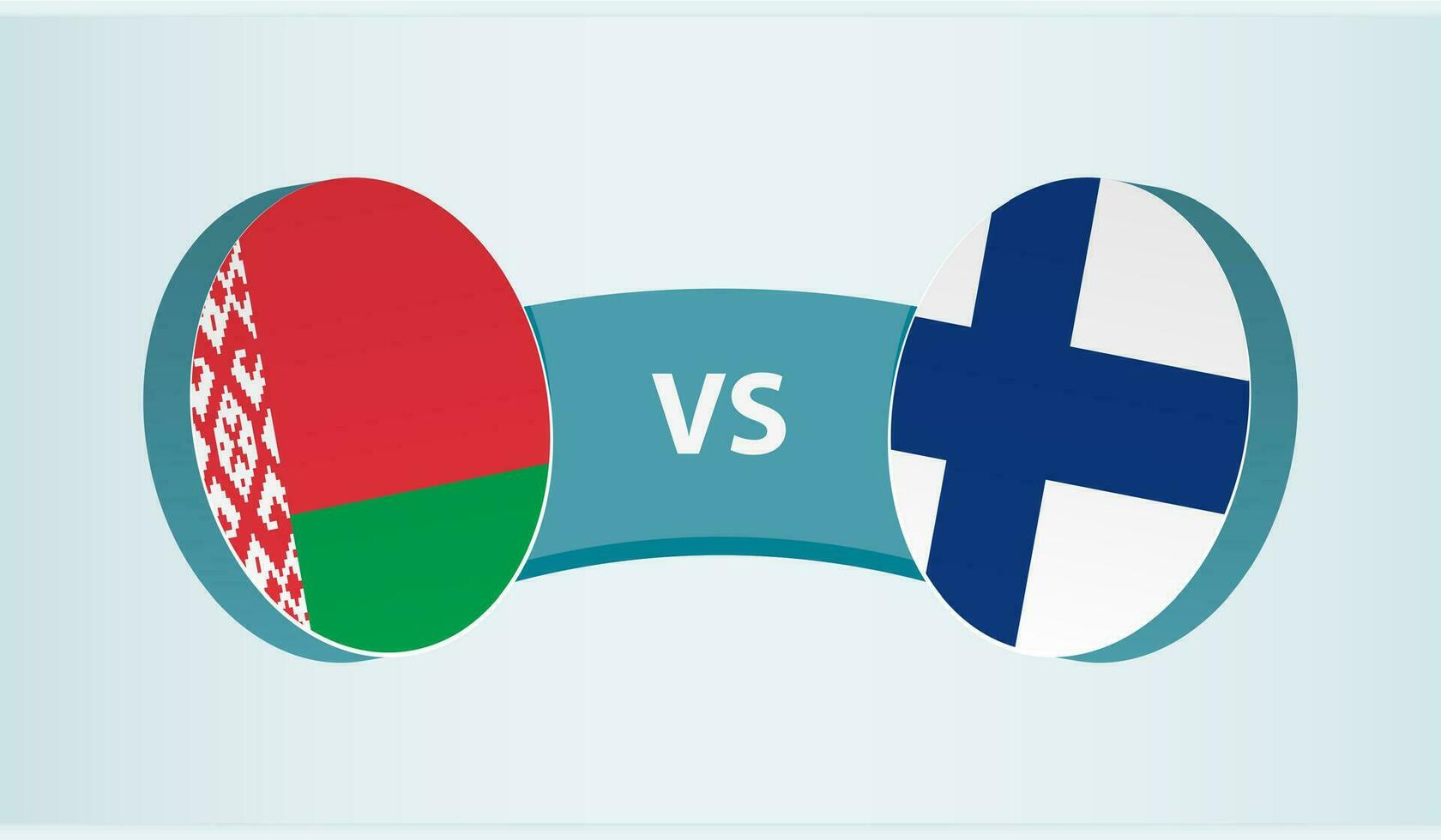 bielorrusia versus Finlandia, equipo Deportes competencia concepto. vector