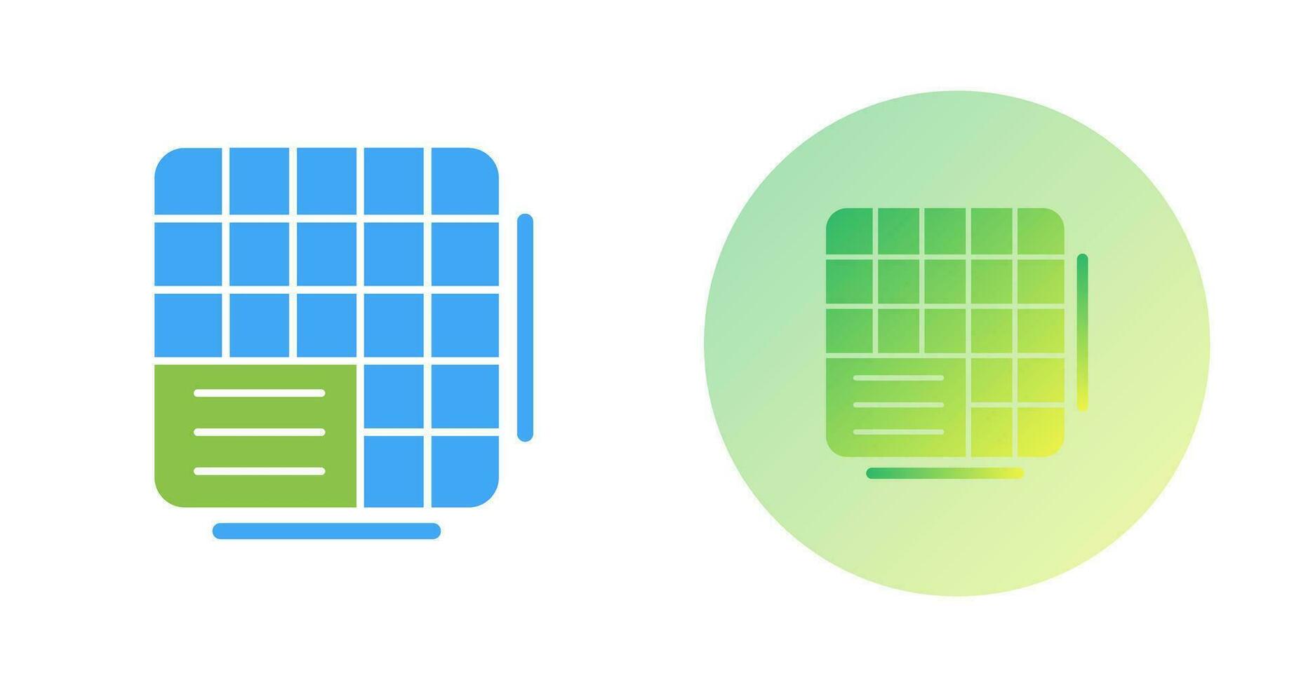 Table Data Vector Icon