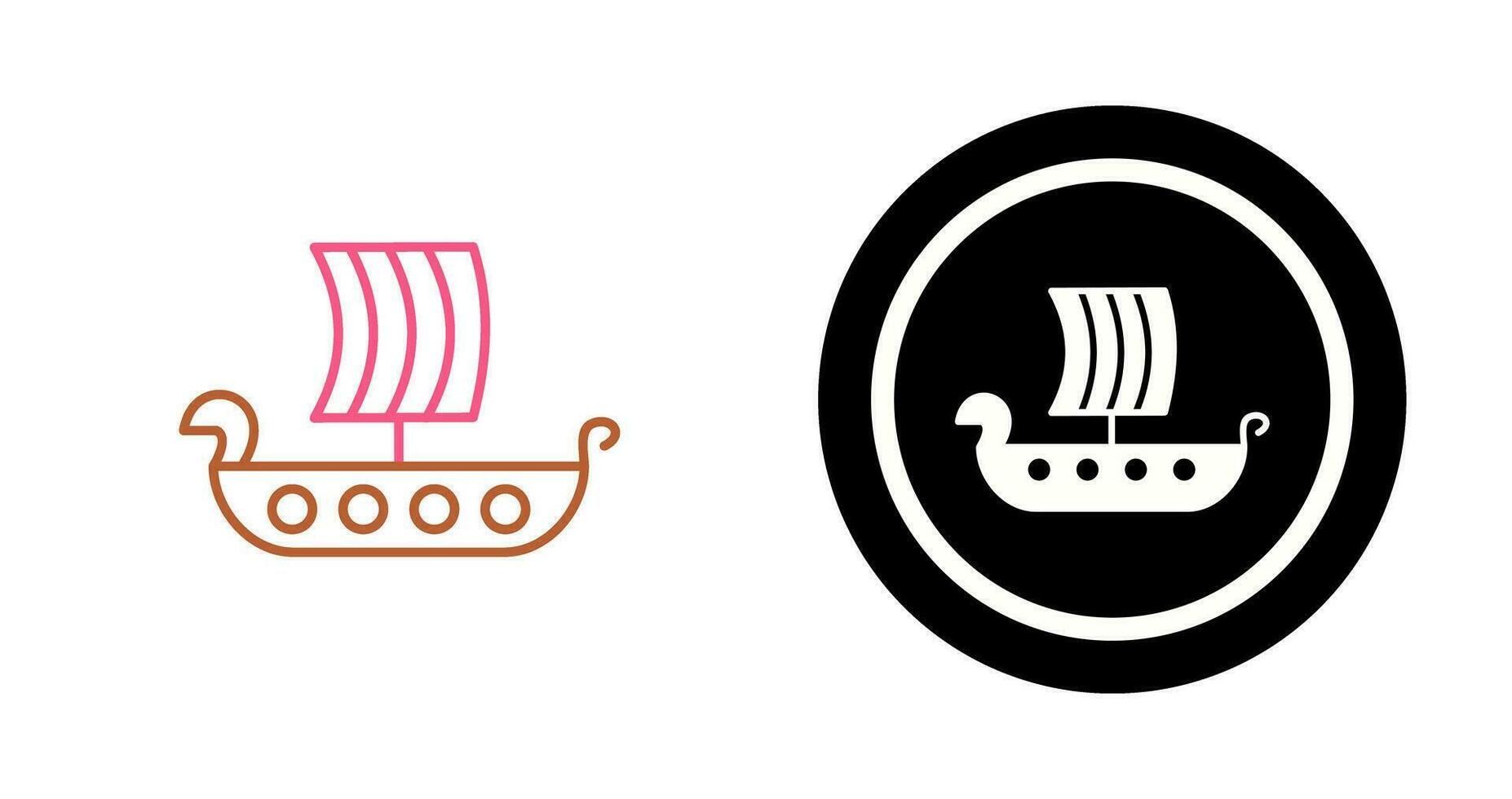 Viking Ship Vector Icon