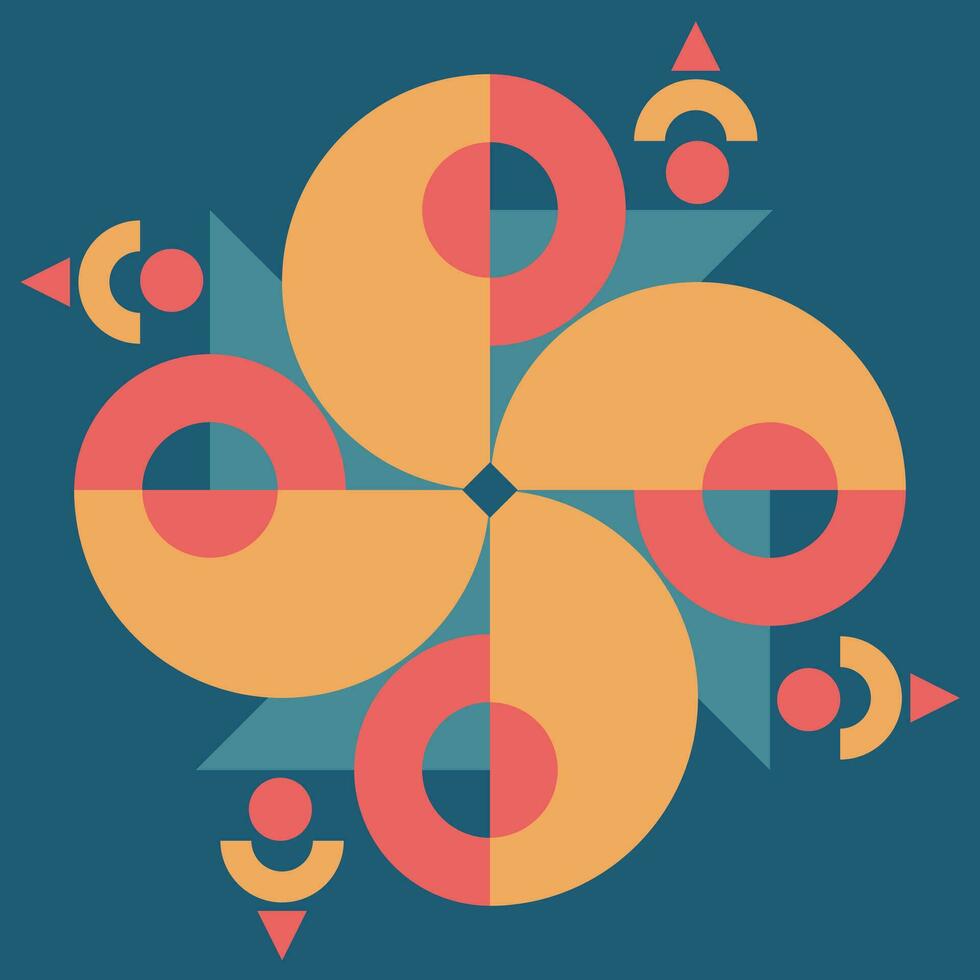 geométrico modelo con círculos y líneas. vector ilustración en floral estilo.