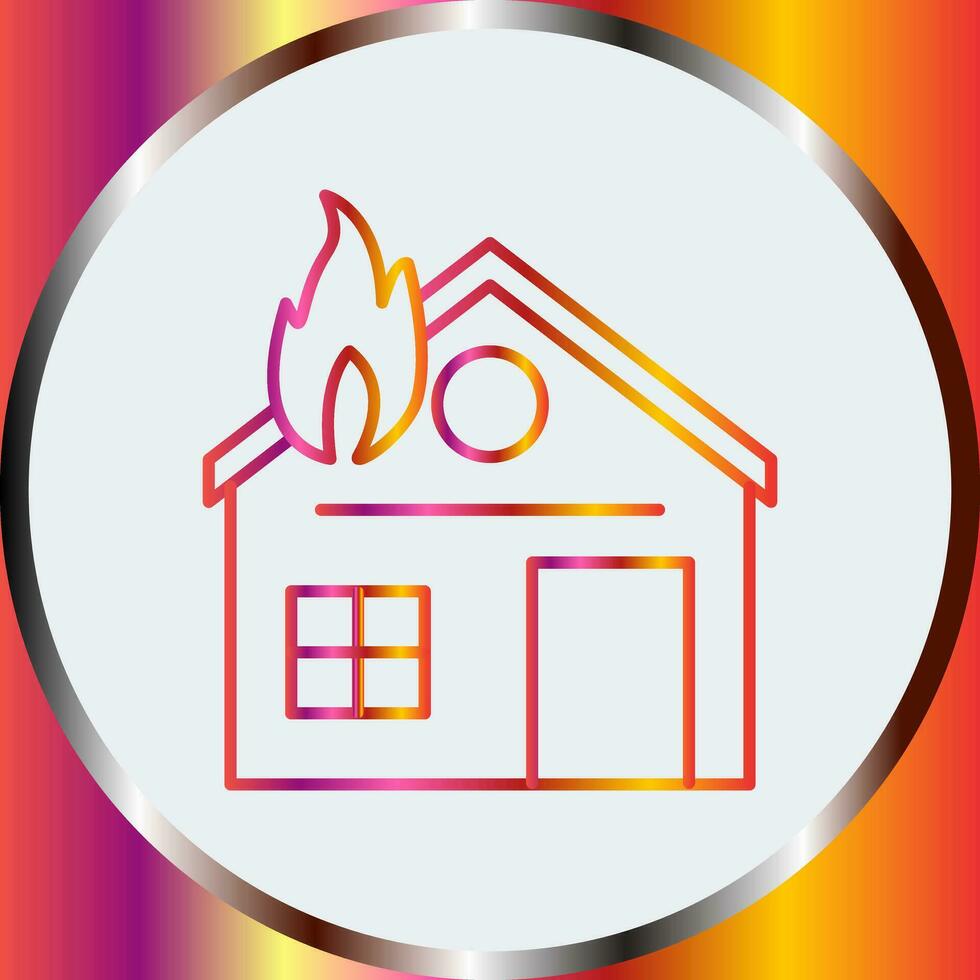 Unique House on Fire Vector Icon