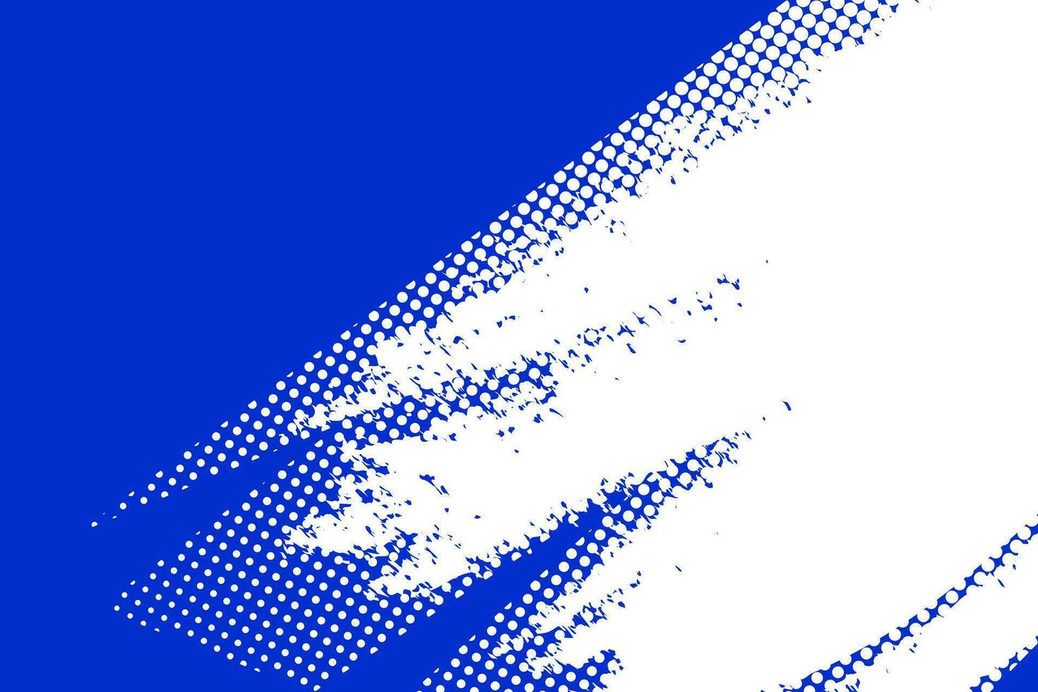 Blue and white splash stroke grunge background. Color halftone pop art design texture. Comic book grunge dotted effect vector