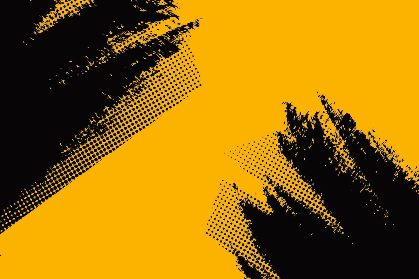 Yellow black abstract grunge background. Halftone comic book pop art design. Grunge halftone trendy texture vector