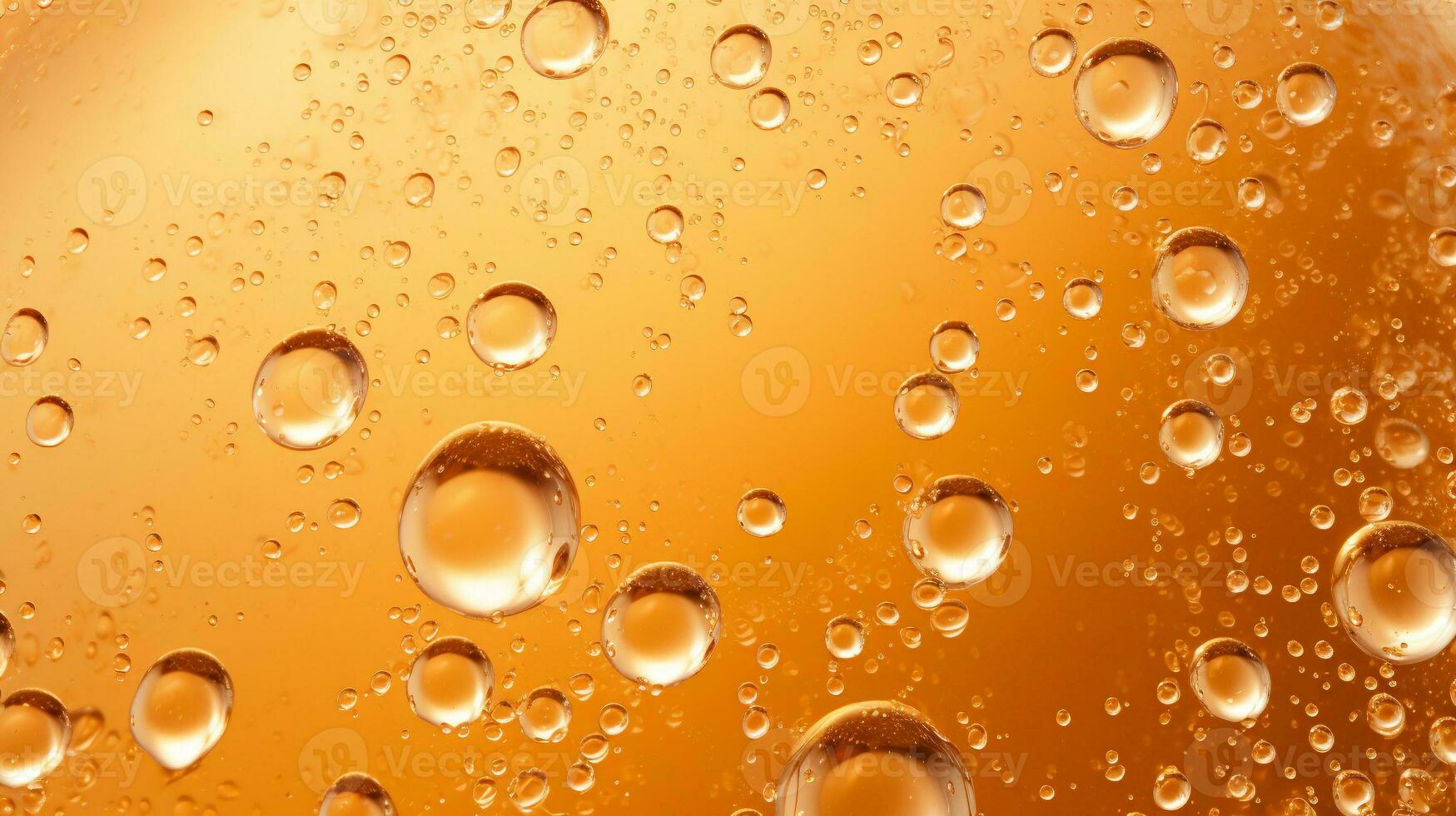 golden beer bubbles water drop background. generative AI photo