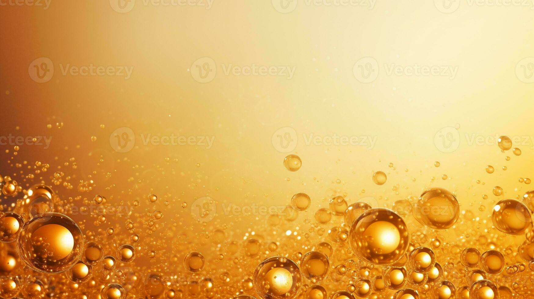 golden beer bubbles water drop background. generative AI photo
