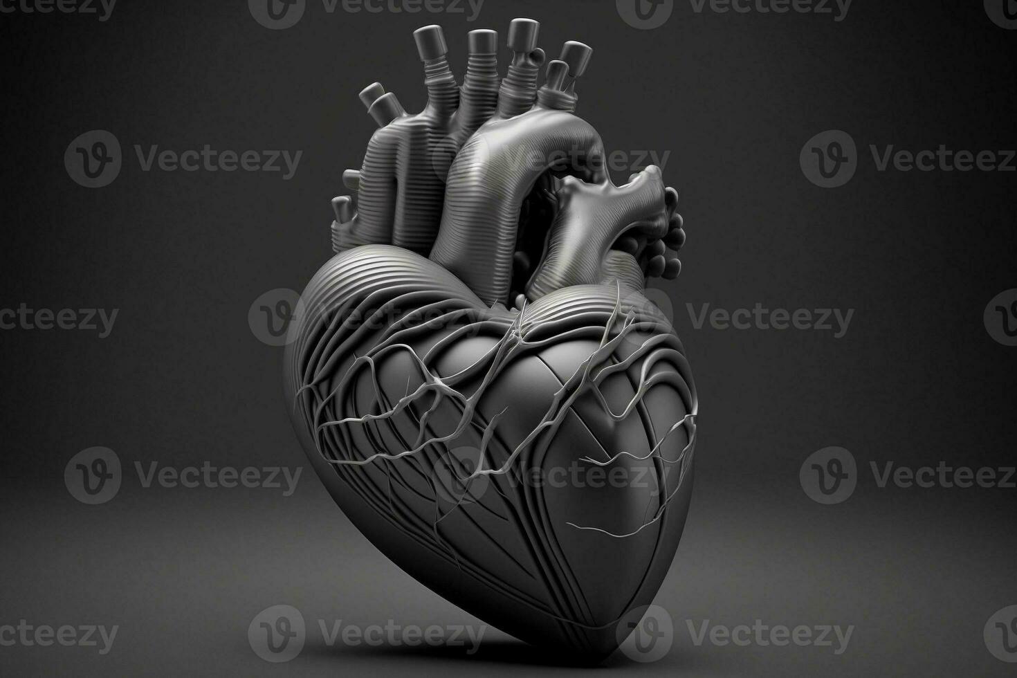 3D illustration design, heart battery inspired by the human heart. Generative AI. photo