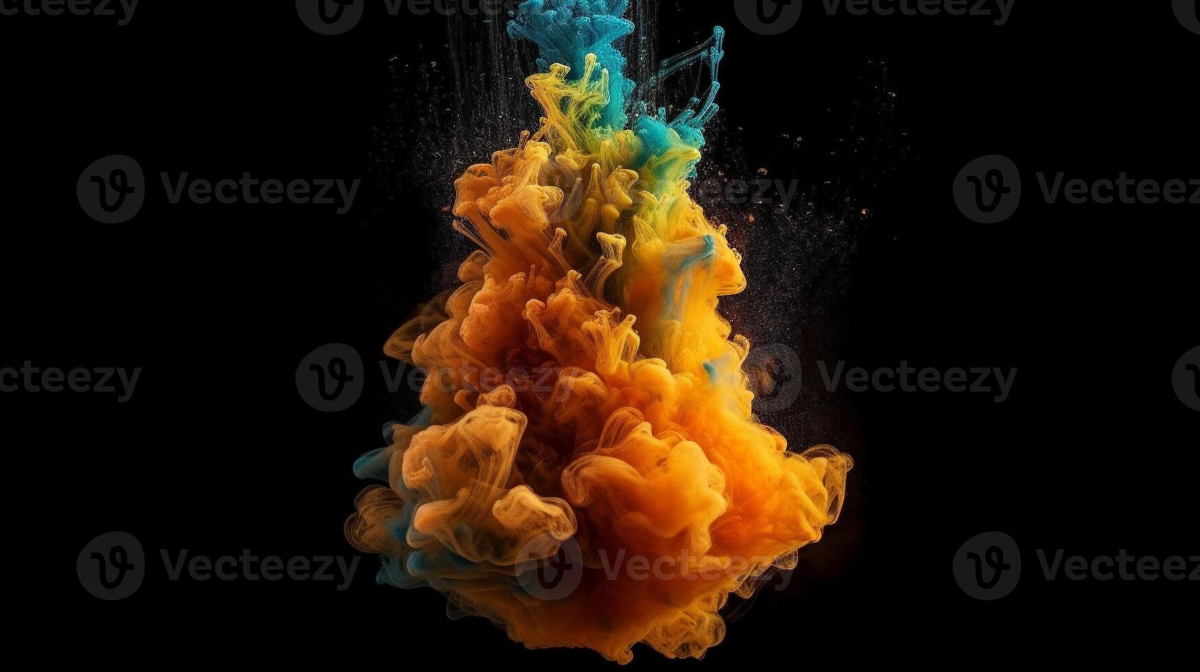 Smoke cloud design element on black background. . photo