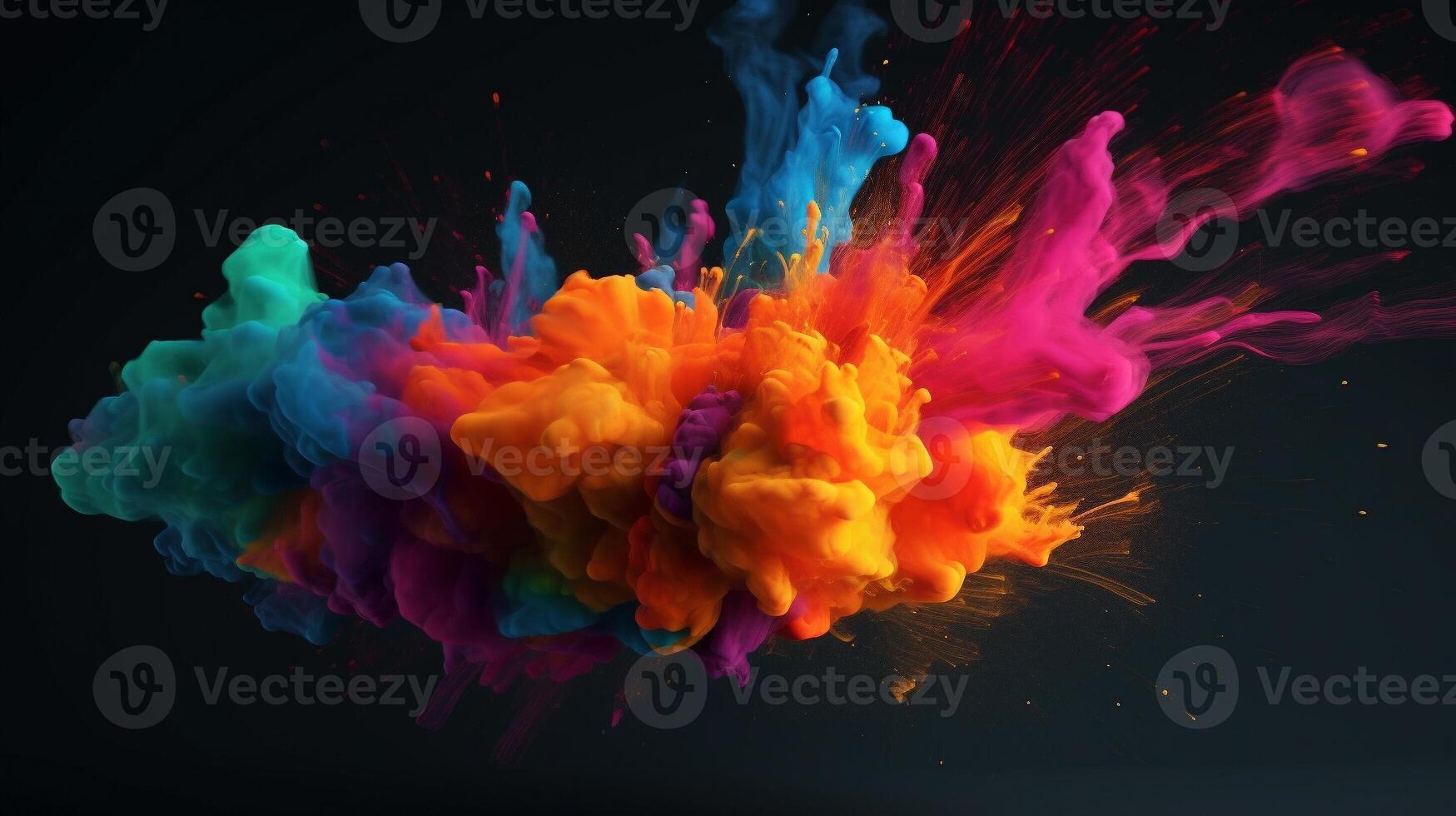 Smoke cloud design element on black background. . photo