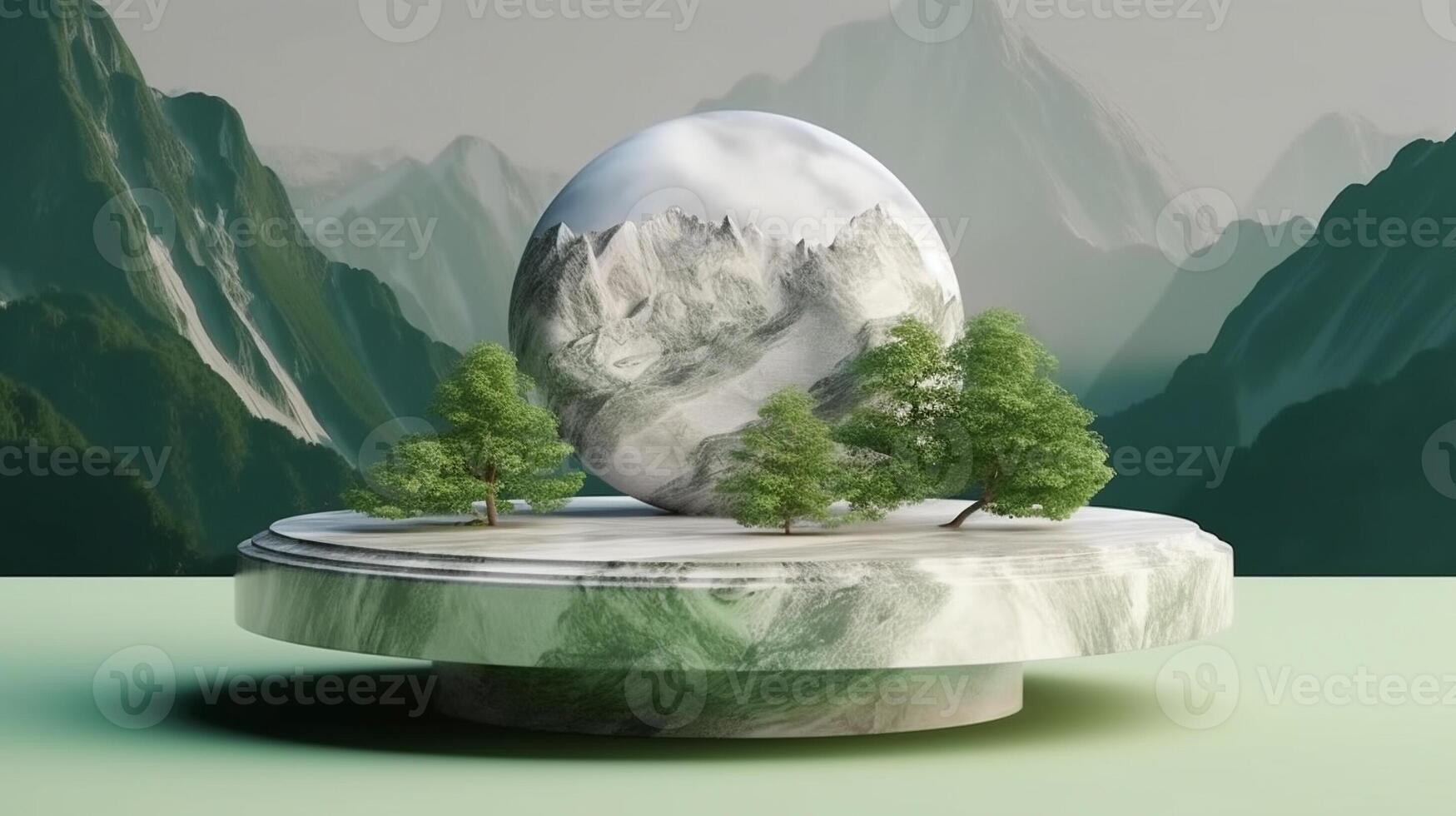 Luxury marble, blocks, cylindrical plinths, concept scenes, stage performances, products, creams, perfumes, with space for text. Modern surreal elements. . photo