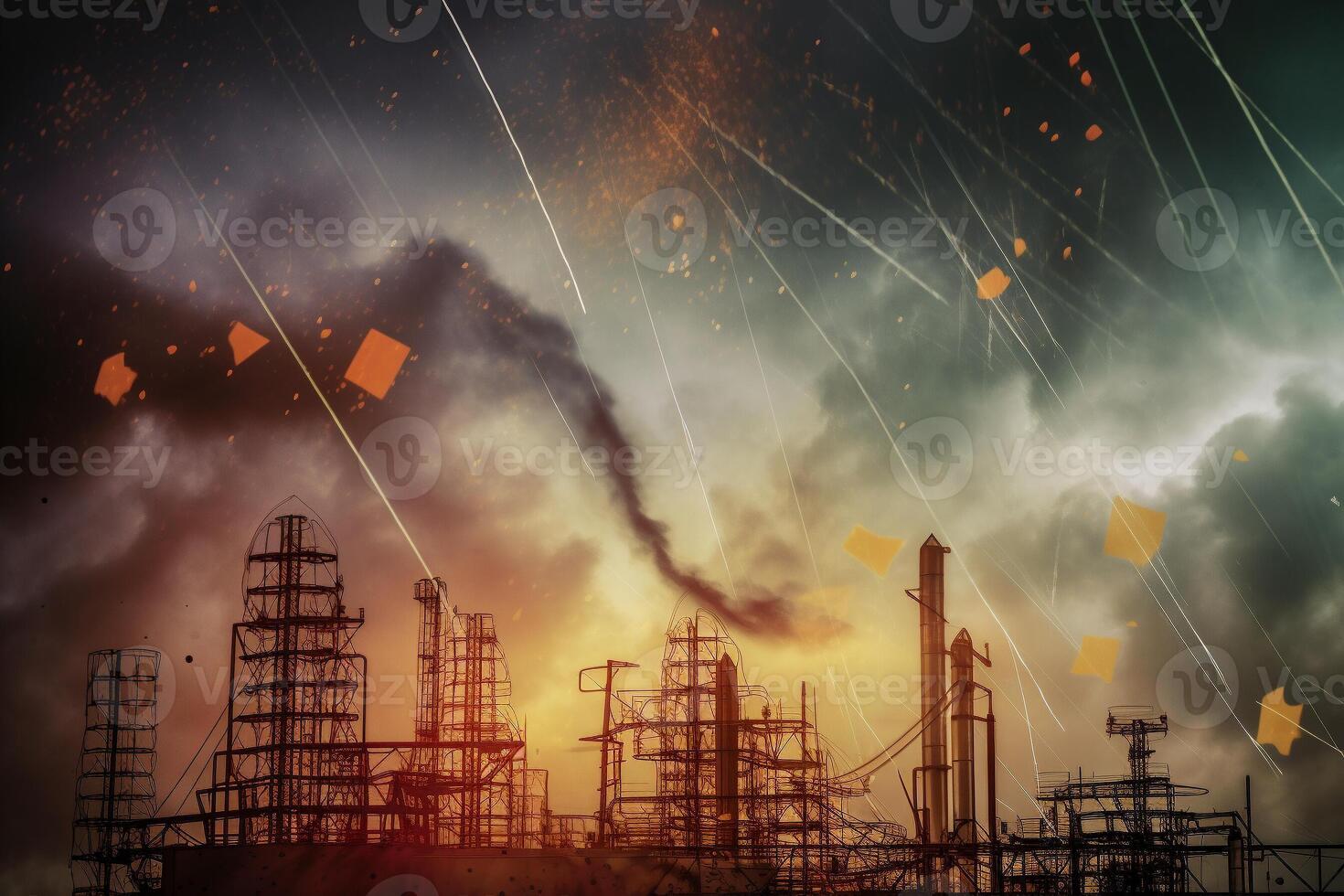 Bank icons on stock chart backgrounds tumbledred, Icons for business concepts. . photo
