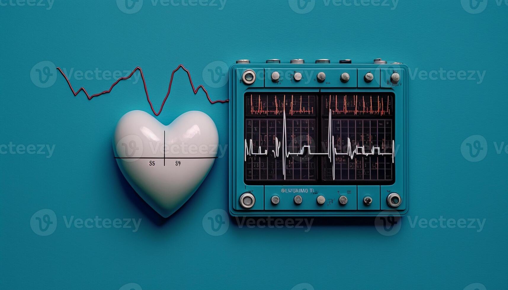 Heart monitor measuring vital signs, medical technology. . photo
