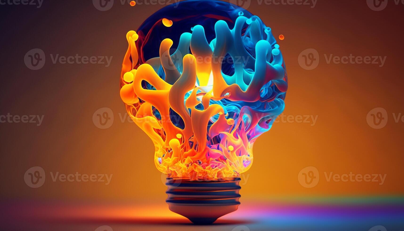 Colorful bulbs creative creative idea concept design, . photo