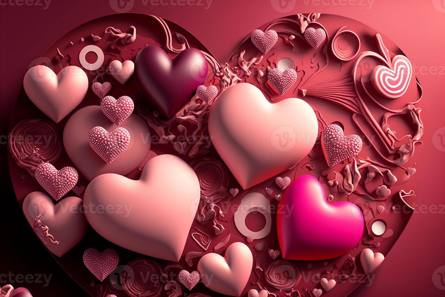 Valentine's day background with hearts. . photo