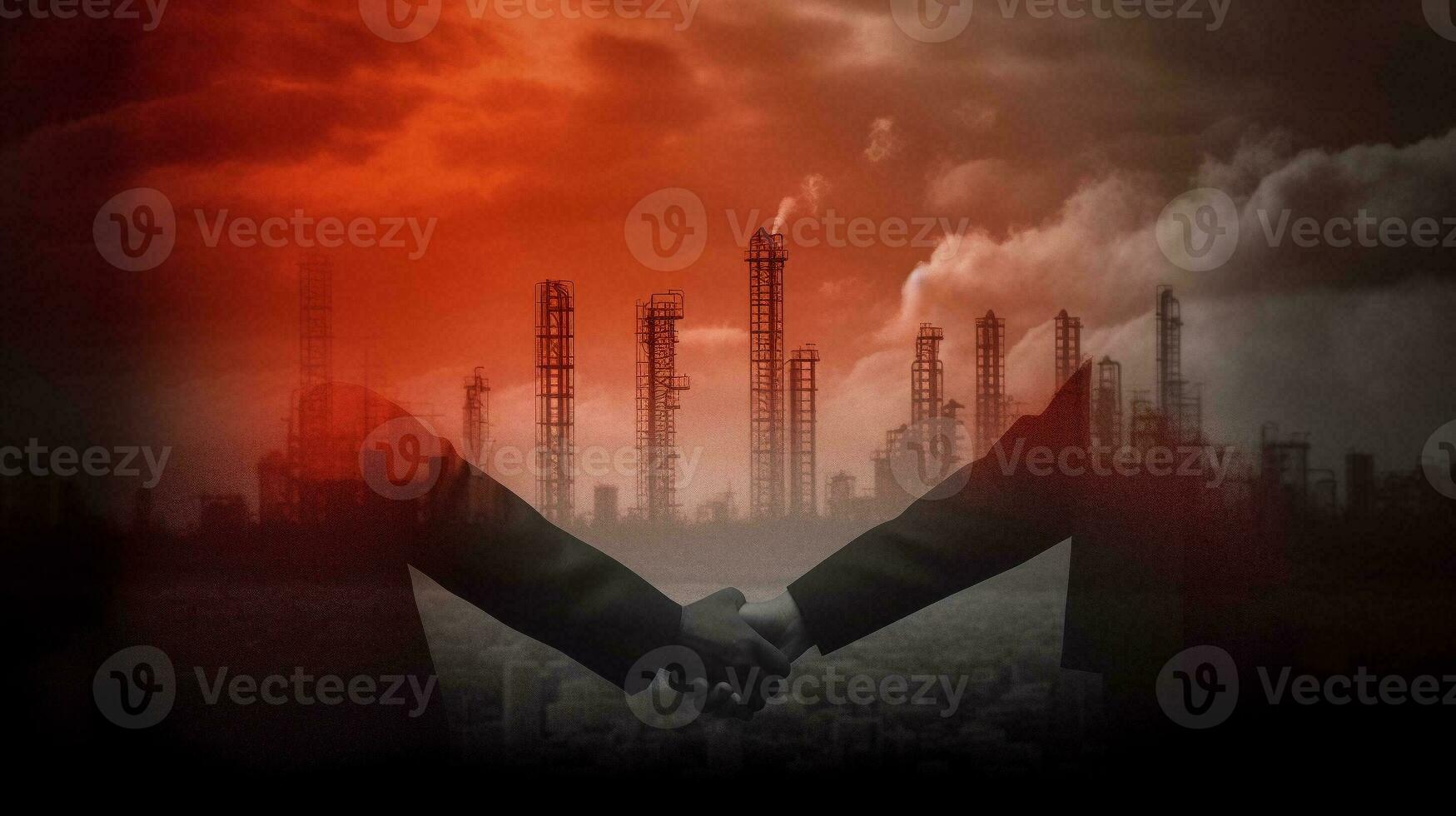 Business failure illustration and falling business graph chart concept. Generative AI. photo