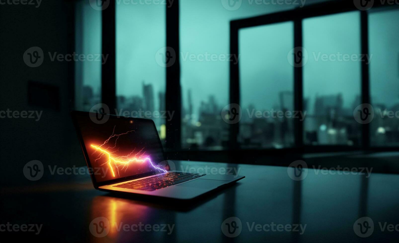 Notebook or laptop screen mockup, Technology business strategy and digital marketing concept. Generative AI. photo