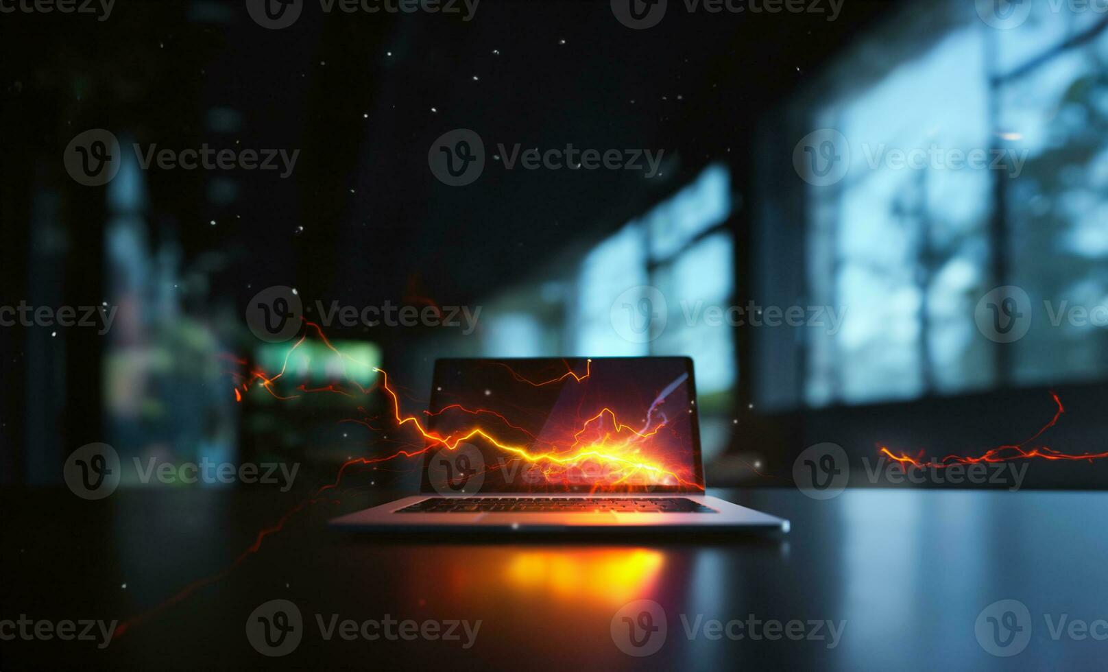 Notebook or laptop screen mockup, Technology business strategy and digital marketing concept. Generative AI. photo