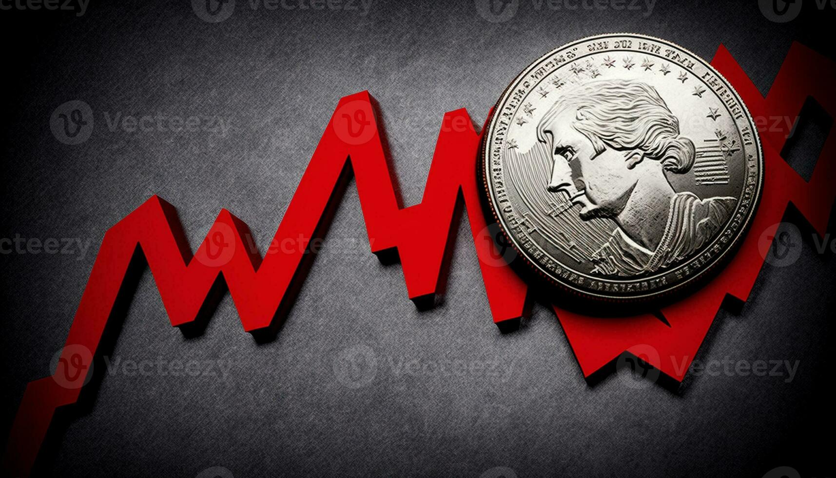 An image of increasing the dollar rate. Money symbol with upward stretched arrow, profit, income, economy and income, Icons for business concepts. Generative AI. photo