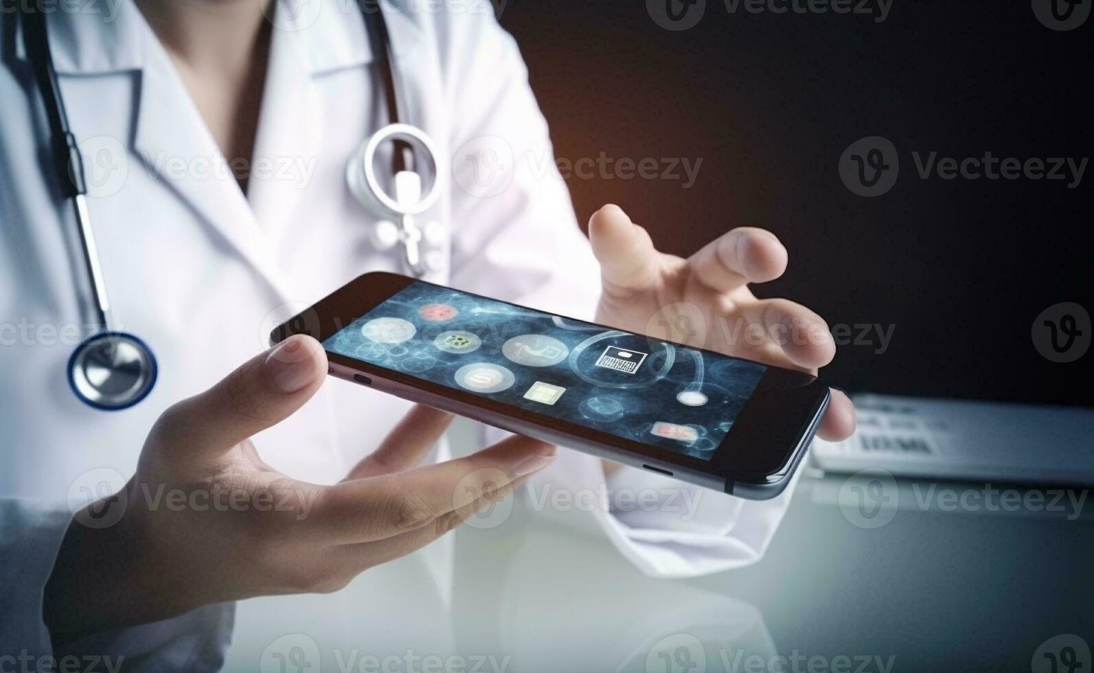 Medical abstract background medical digital symbol graphic. Generative AI. photo