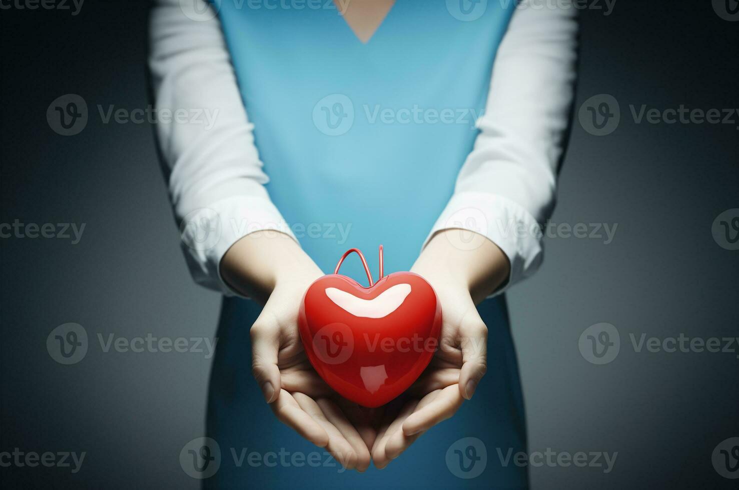 Image of health care and prevention of heart problems. AI Generative. photo