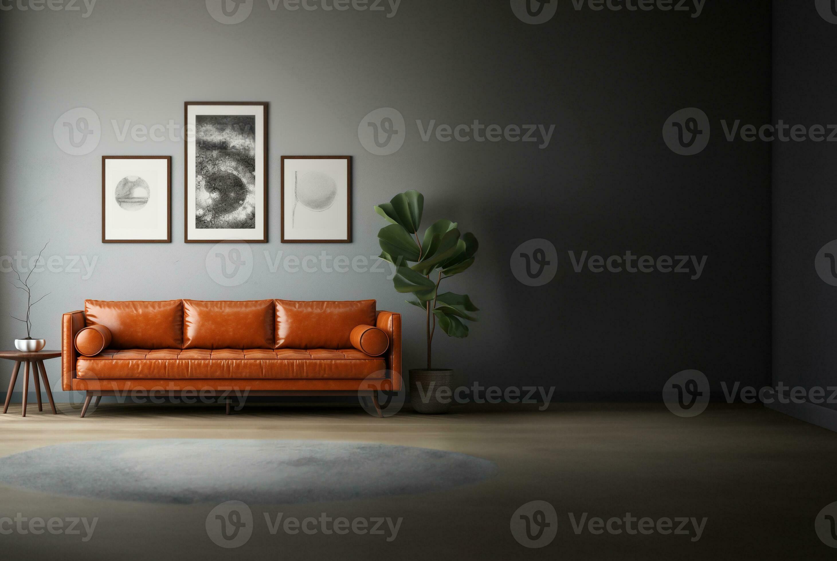 Interior mock up living room. object in modern living room with sofa