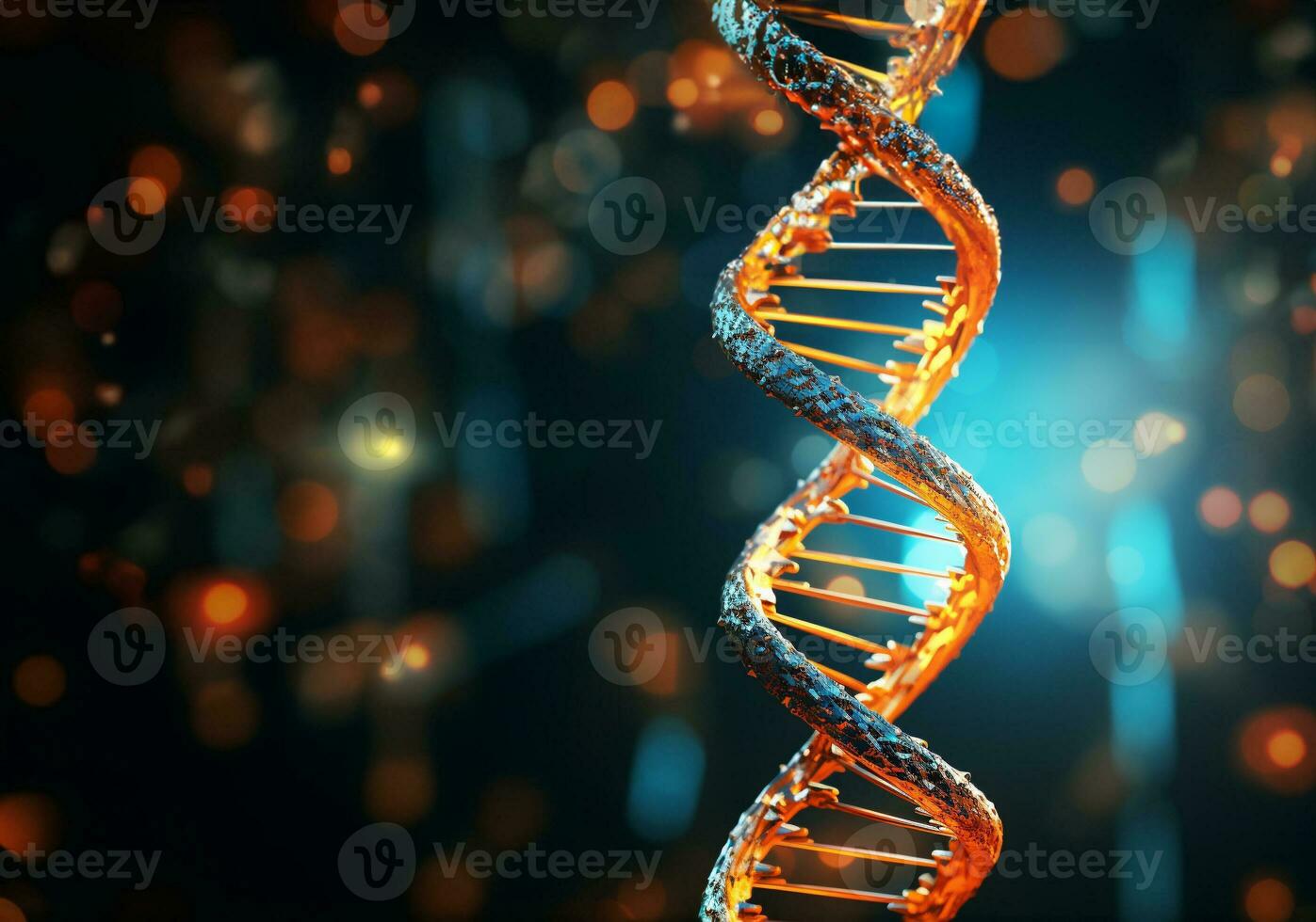 Structure of the DNA double helix animation DNA molecular. Generative AI. photo