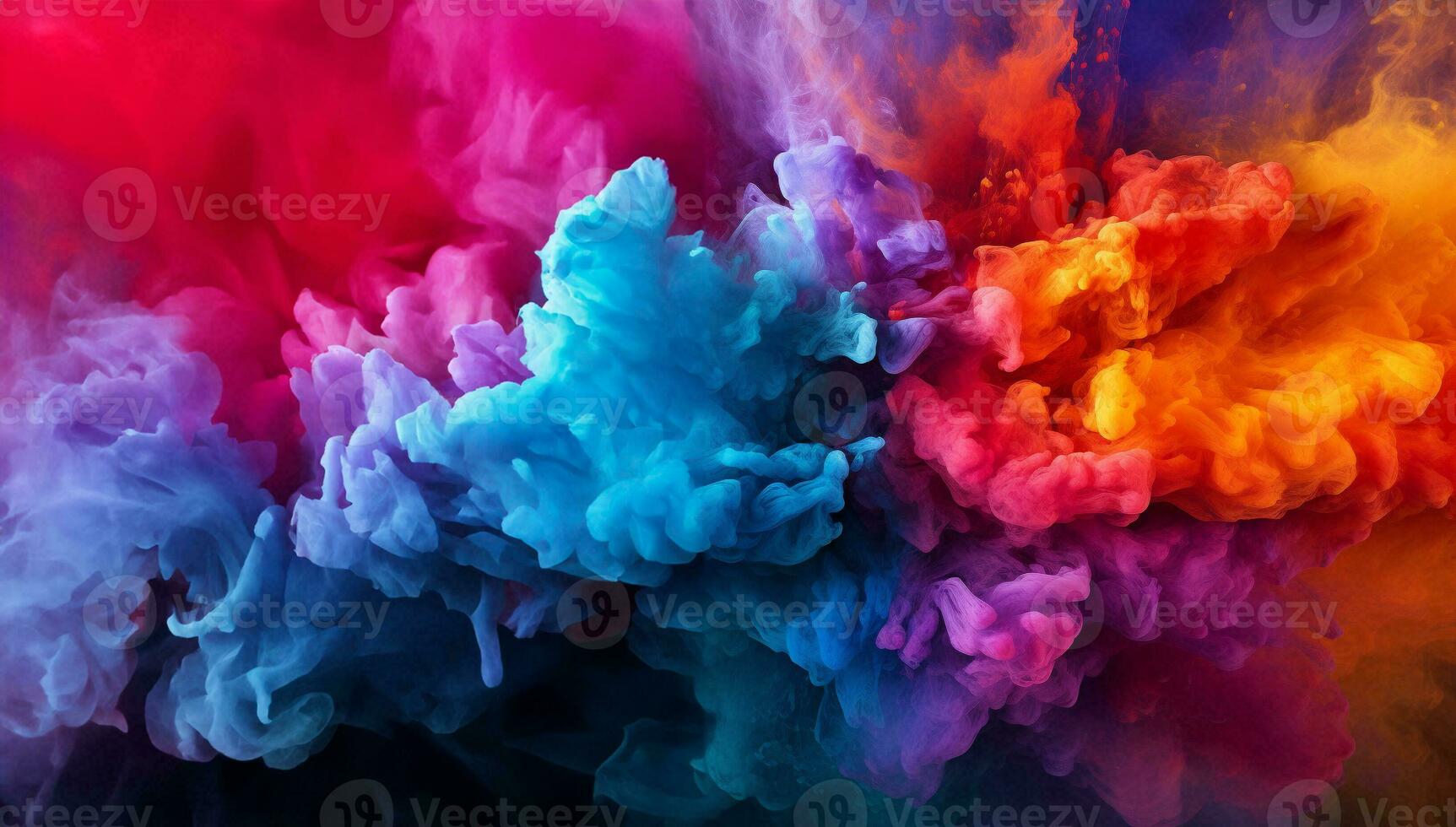 Smoke cloud design element on black background. Generative AI. photo