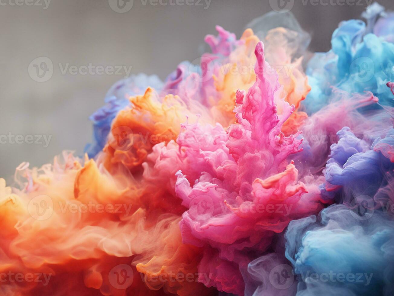 Smoke cloud design element on black background. Generative AI. photo